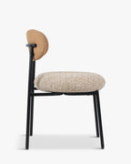 Chaise de salle à manger rétro en tweed/boucle avec 3 couleurs et un design polyvalent pour le salon et la salle à manger