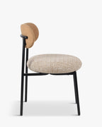 Chaise de salle à manger rétro en tweed/boucle avec 3 couleurs et un design polyvalent pour le salon et la salle à manger