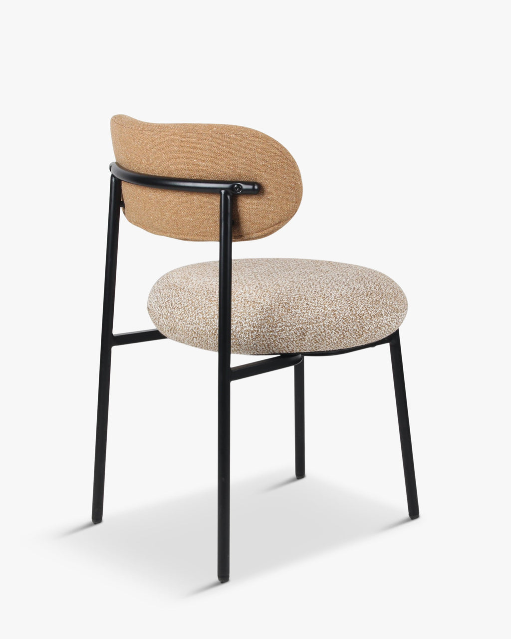 Chaise de salle à manger rétro en tweed/boucle avec 3 couleurs et un design polyvalent pour le salon et la salle à manger