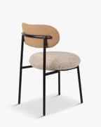 Chaise de salle à manger rétro en tweed/boucle avec 3 couleurs et un design polyvalent pour le salon et la salle à manger