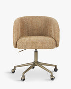 Chaise de bureau élégante en tweed avec dossier incurvé et confort optimal pour le bureau à domicile