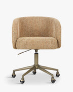 Chaise de bureau élégante en tweed avec dossier incurvé et confort optimal pour le bureau à domicile