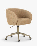 Chaise de bureau élégante en tweed avec dossier incurvé et confort optimal pour le bureau à domicile