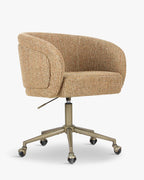 Chaise de bureau élégante en tweed avec dossier incurvé et confort optimal pour le bureau à domicile