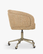 Chaise de bureau élégante en tweed avec dossier incurvé et confort optimal pour le bureau à domicile