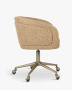 Chaise de bureau élégante en tweed avec dossier incurvé et confort optimal pour le bureau à domicile