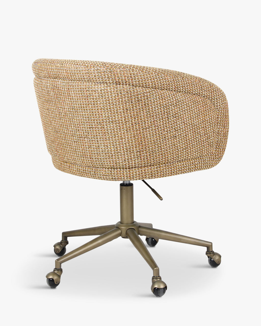 Chaise de bureau élégante en tweed avec dossier incurvé et confort optimal pour le bureau à domicile
