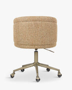 Chaise de bureau élégante en tweed avec dossier incurvé et confort optimal pour le bureau à domicile