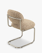 Fauteuil coloré en tissu bouclé/tweed, à mixer et assortir en 6 coloris, pour salon et salle à manger