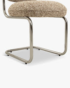 Fauteuil coloré en tissu bouclé/tweed, à mixer et assortir en 6 coloris, pour salon et salle à manger