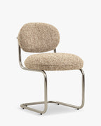 Fauteuil coloré en tissu bouclé/tweed, à mixer et assortir en 6 coloris, pour salon et salle à manger