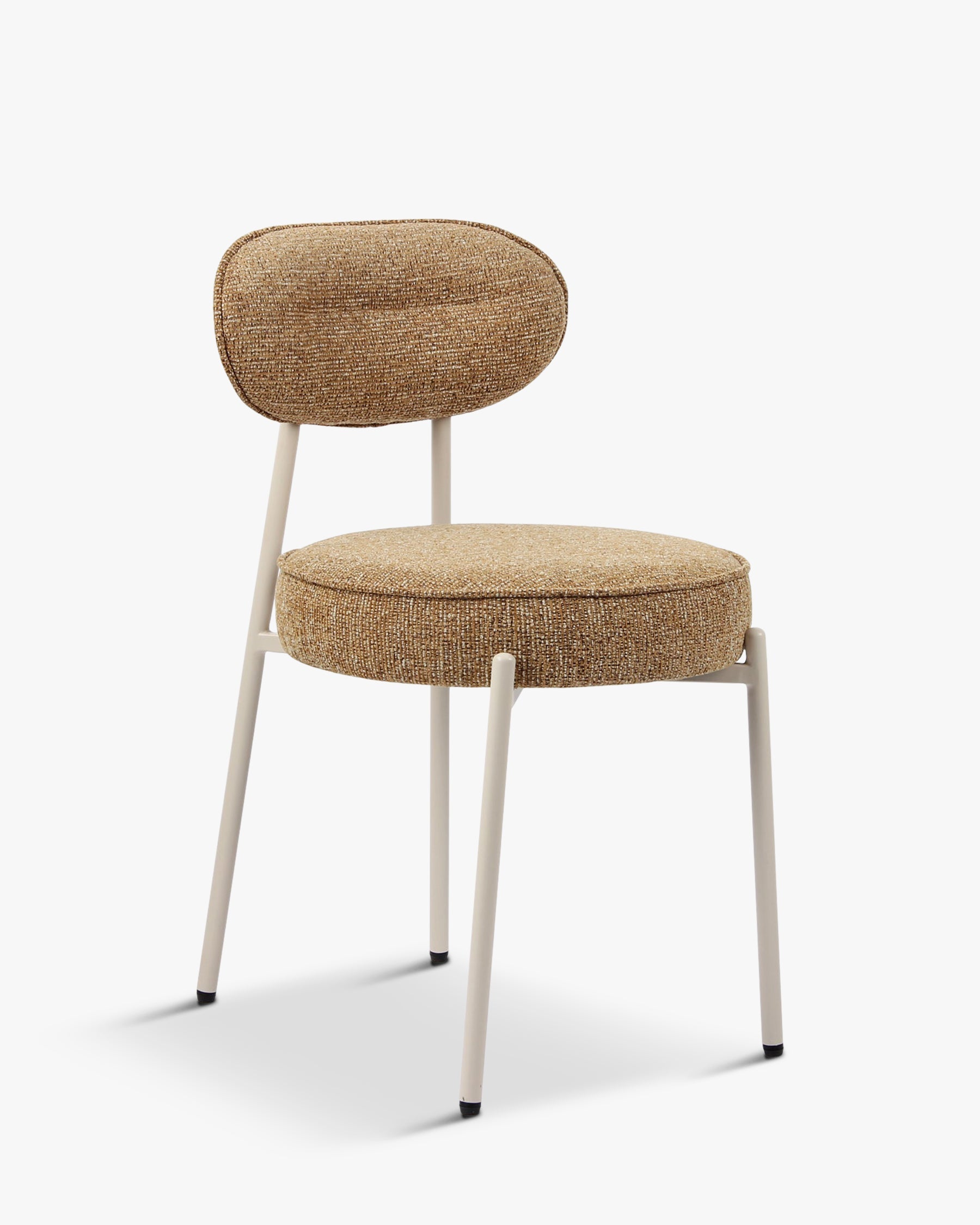 Chaise Rétro en Tweed avec Assise Confortable & Pieds Beiges Cuisine & Salon