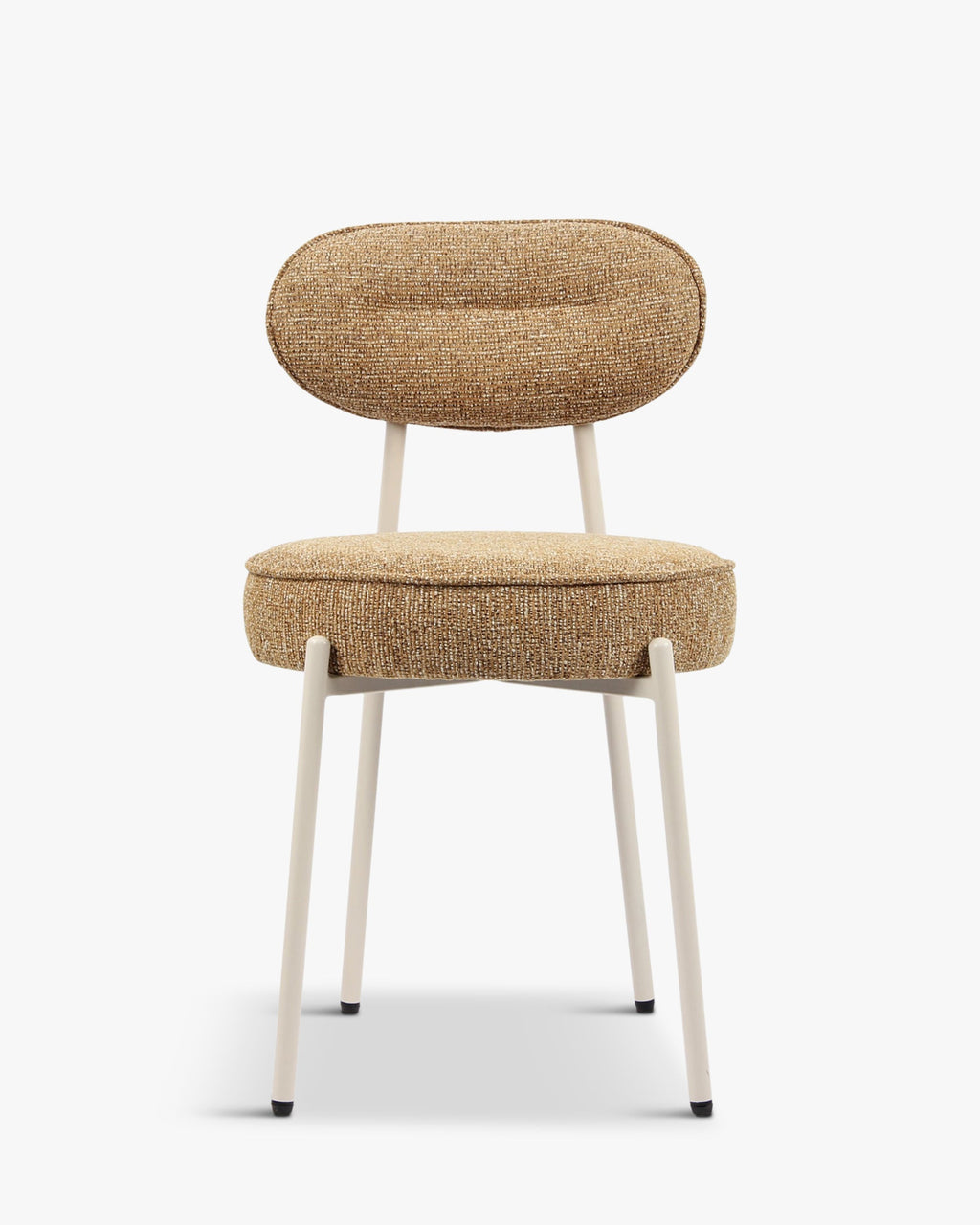 Chaise Rétro en Tweed avec Assise Confortable & Pieds Beiges Cuisine & Salon