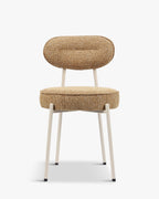 Chaise Rétro en Tweed avec Assise Confortable & Pieds Beiges Cuisine & Salon