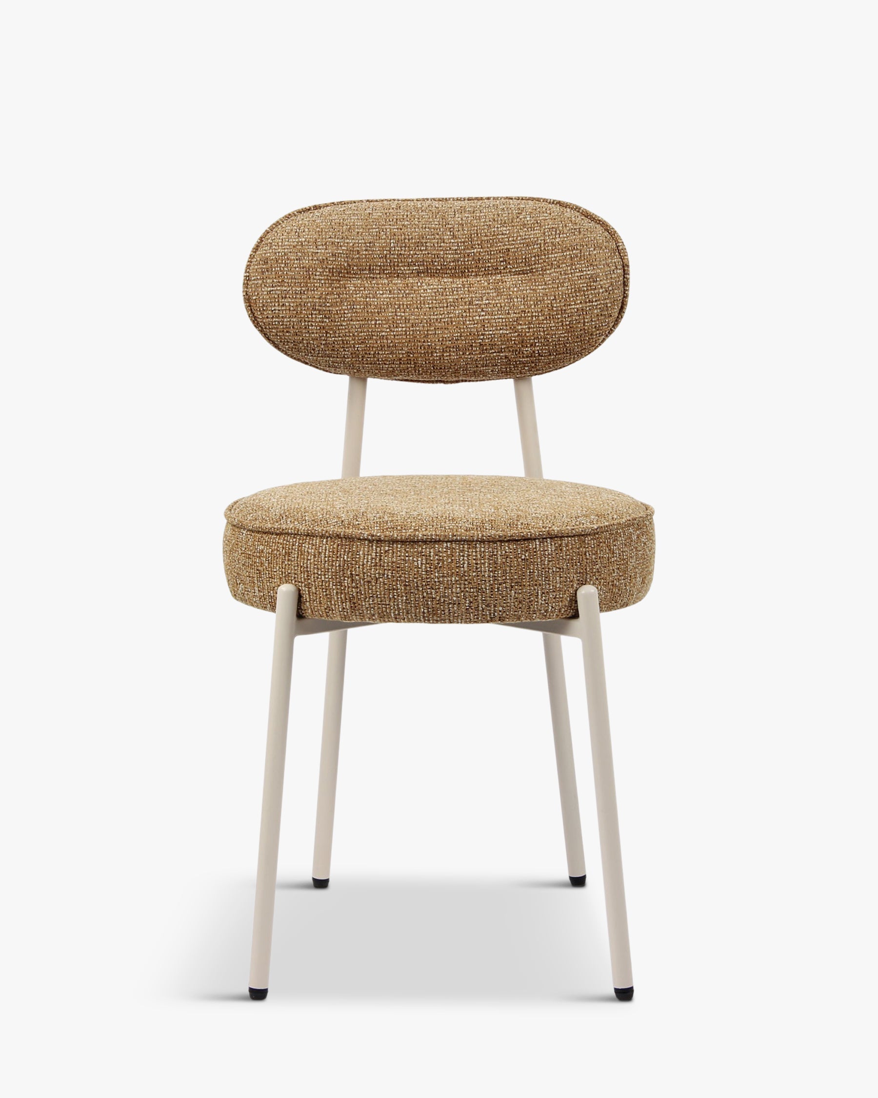 Chaise Rétro en Tweed avec Assise Confortable & Pieds Beiges Cuisine & Salon