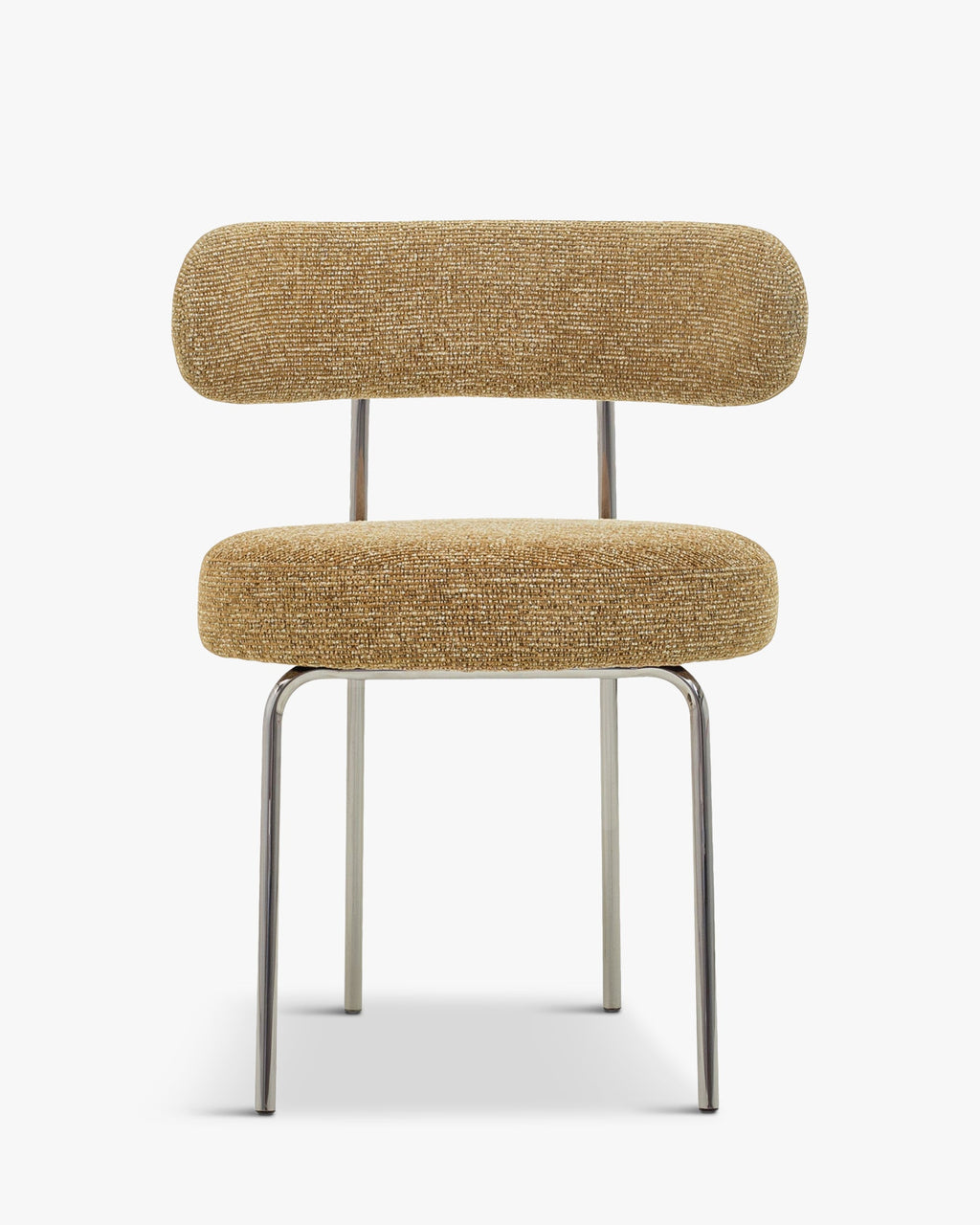 Chaise en tissu rétro années 70 avec dossier graphique incurvé pour salon et salle à manger