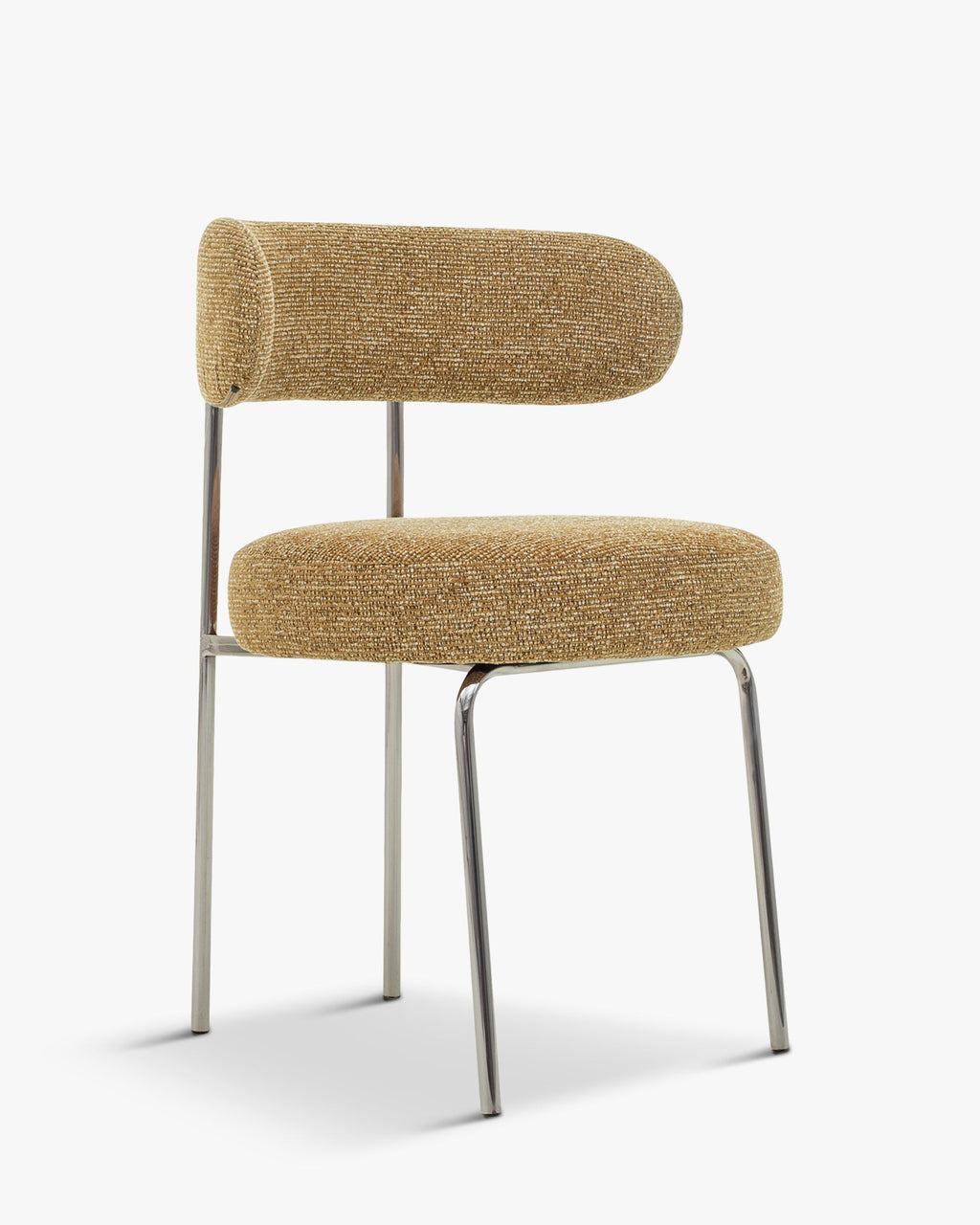 Chaise en tissu rétro années 70 avec dossier graphique incurvé pour salon et salle à manger