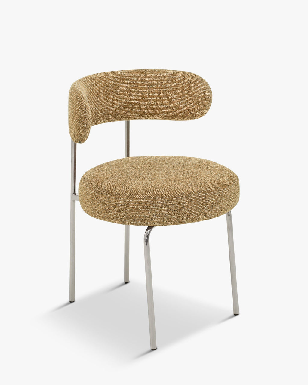 Chaise en tissu rétro années 70 avec dossier graphique incurvé pour salon et salle à manger