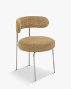 Chaise en tissu rétro années 70 avec dossier graphique incurvé pour salon et salle à manger