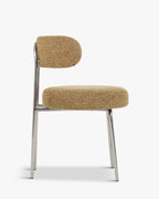 Chaise en tissu rétro années 70 avec dossier graphique incurvé pour salon et salle à manger