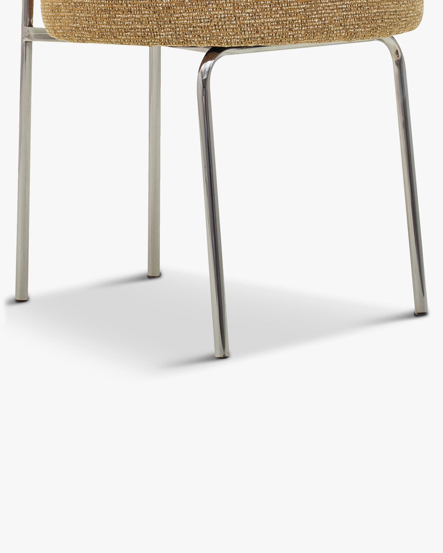 Chaise en tissu rétro années 70 avec dossier graphique incurvé pour salon et salle à manger