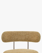 Chaise en tissu rétro années 70 avec dossier graphique incurvé pour salon et salle à manger