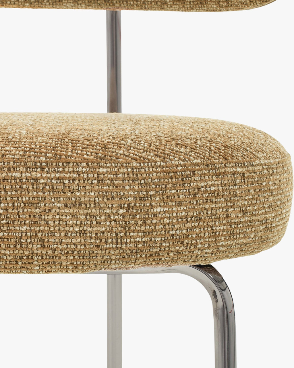 Chaise en tissu rétro années 70 avec dossier graphique incurvé pour salon et salle à manger
