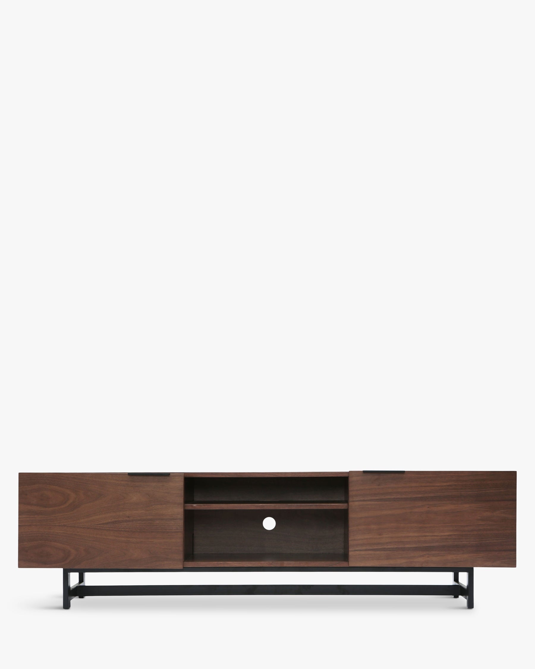 Meuble TV en bois rétro années 60 avec lignes graphiques et praticité pour le salon