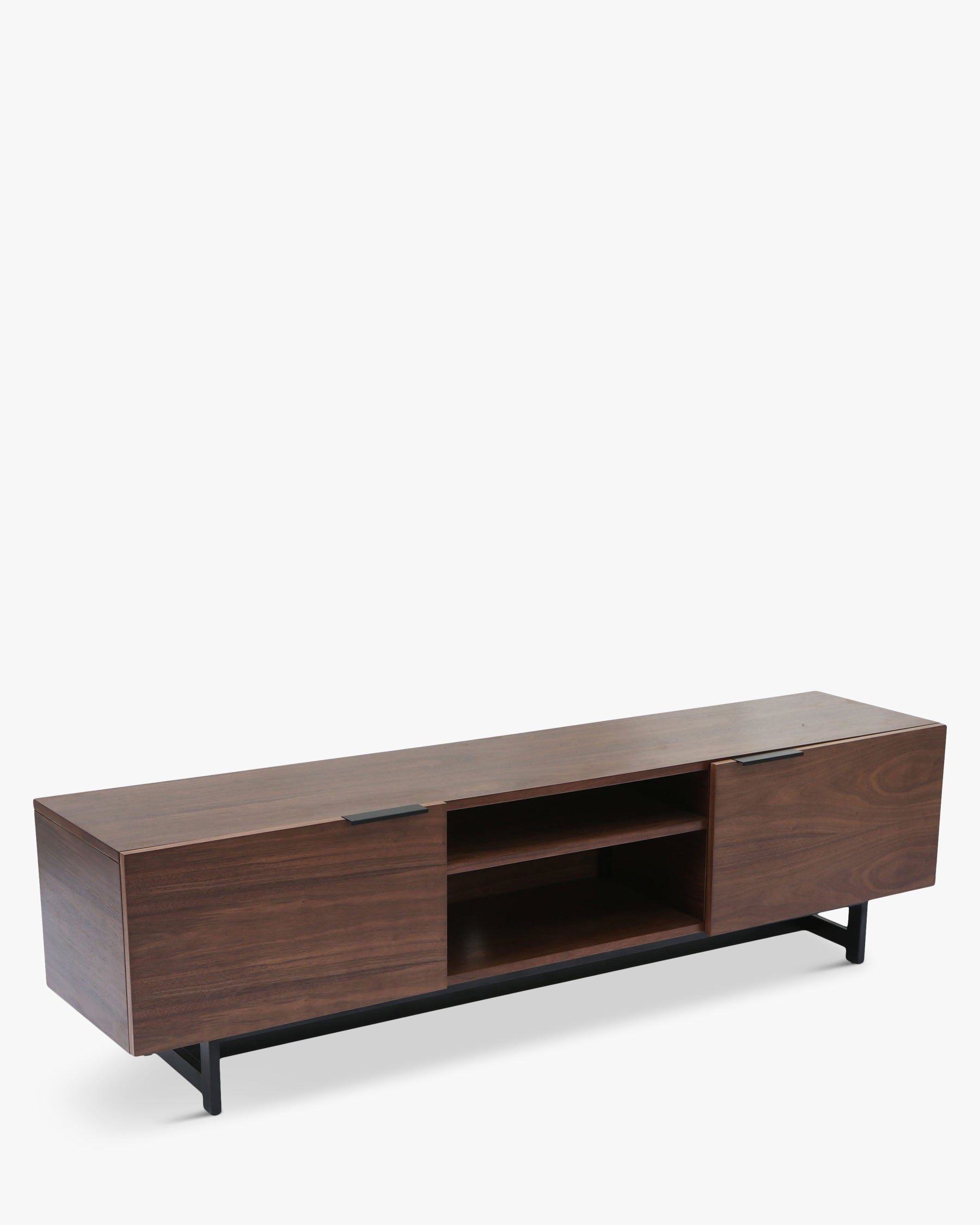 Meuble TV en bois rétro années 60 avec lignes graphiques et praticité pour le salon