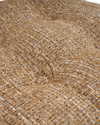Fauteuil Rétro Années 70 en Tissu et Bronze avec Boutons Graphiques et Accoudoirs Épurés Salon et Salle à Manger