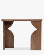 Console en Bois d'Hévéa Teinté Noyer Massif Chaleureux avec Robustesse et Élégance Intemporelle pour Salon et Entrée