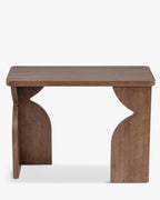Console en Bois d'Hévéa Teinté Noyer Massif Chaleureux avec Robustesse et Élégance Intemporelle pour Salon et Entrée