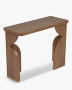 Console en Bois d'Hévéa Teinté Noyer Massif Chaleureux avec Robustesse et Élégance Intemporelle pour Salon et Entrée