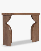 Console en Bois d'Hévéa Teinté Noyer Massif Chaleureux avec Robustesse et Élégance Intemporelle pour Salon et Entrée