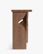 Console en Bois d'Hévéa Teinté Noyer Massif Chaleureux avec Robustesse et Élégance Intemporelle pour Salon et Entrée