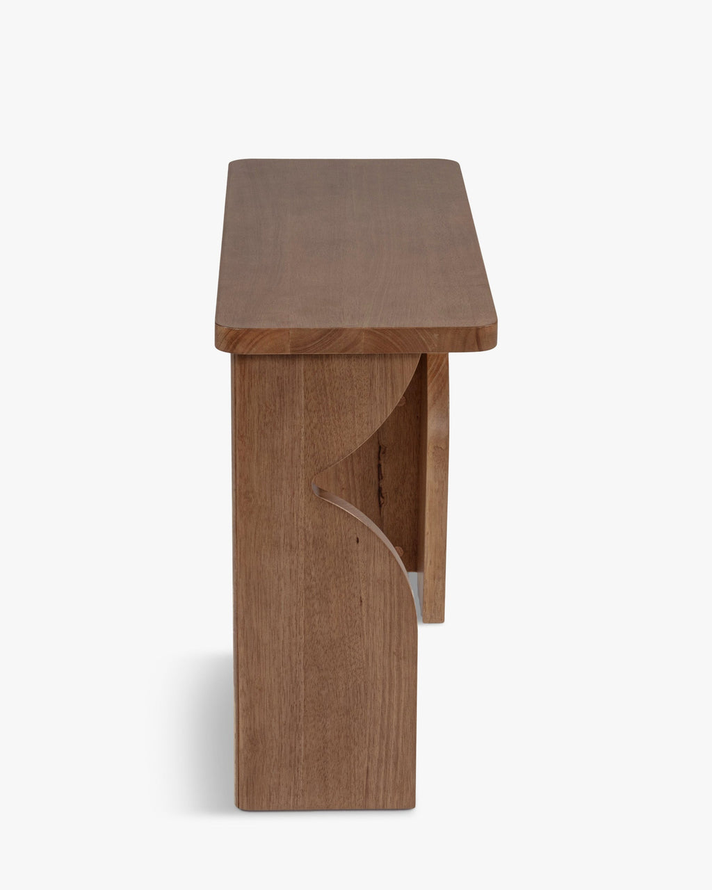 Console en Bois d'Hévéa Teinté Noyer Massif Chaleureux avec Robustesse et Élégance Intemporelle pour Salon et Entrée