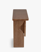 Console en Bois d'Hévéa Teinté Noyer Massif Chaleureux avec Robustesse et Élégance Intemporelle pour Salon et Entrée