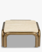 Table Basse Minimaliste Bois/Métal au Design Élégant et à la Silhouette Raffinée pour Salon