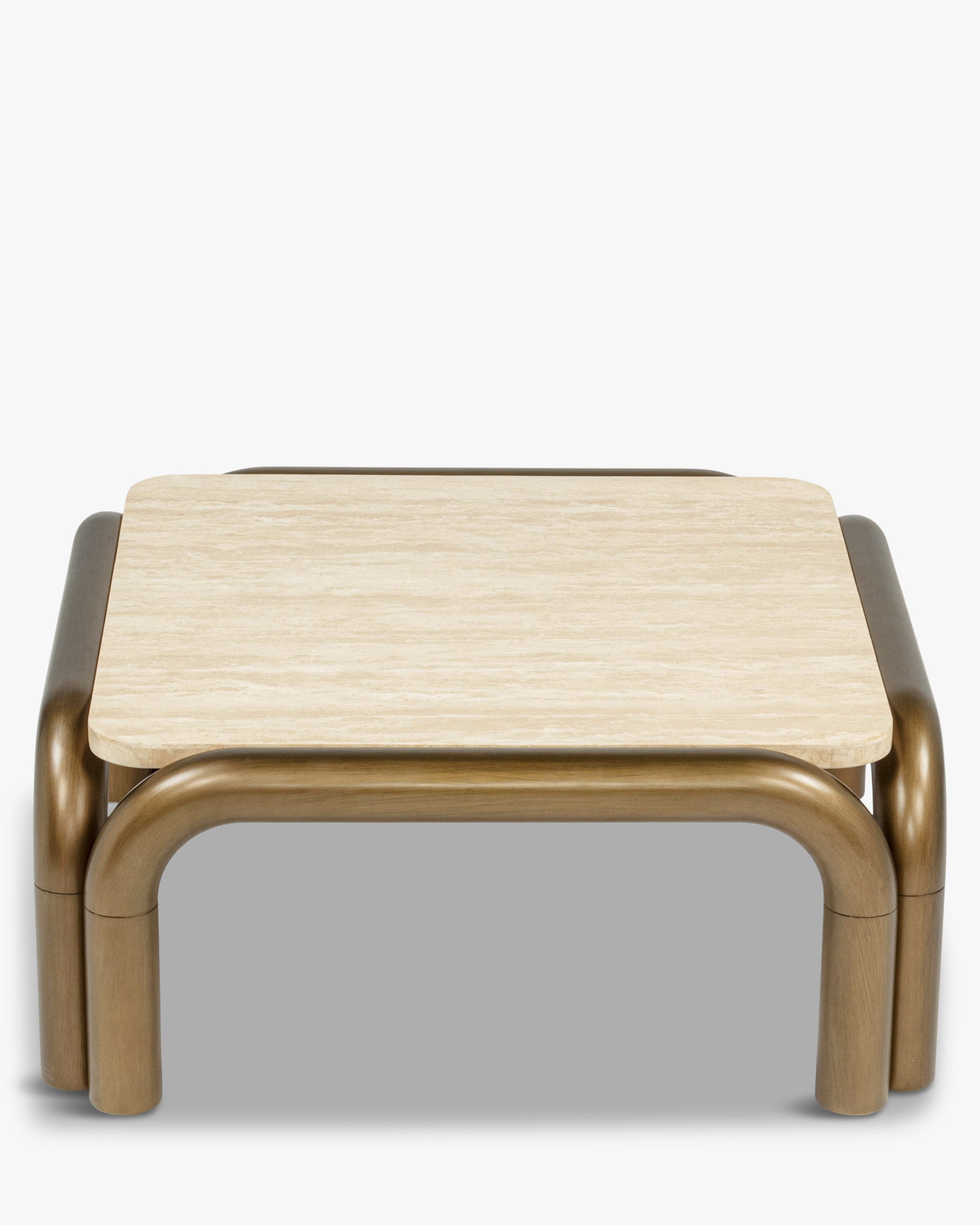 Table Basse Minimaliste Bois/Métal au Design Élégant et à la Silhouette Raffinée pour Salon