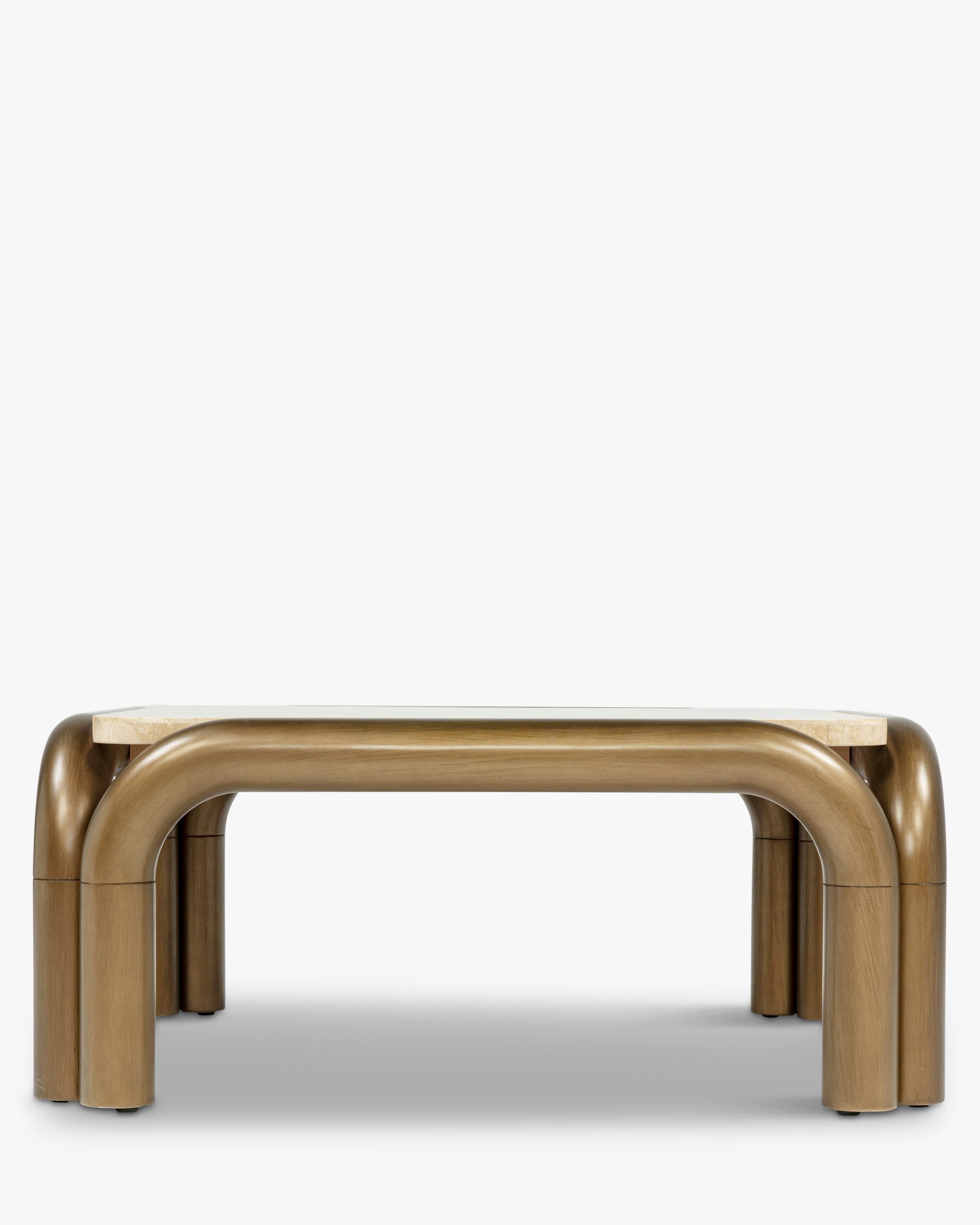 Table Basse Minimaliste Bois/Métal au Design Élégant et à la Silhouette Raffinée pour Salon