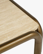 Table Basse Minimaliste Bois/Métal au Design Élégant et à la Silhouette Raffinée pour Salon