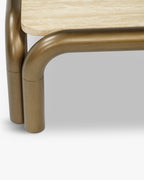 Table Basse Minimaliste Bois/Métal au Design Élégant et à la Silhouette Raffinée pour Salon