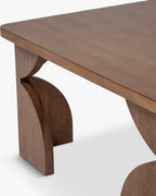 Table à manger en bois d'hévéa massif teinté noyer, chaleur, robustesse et authenticité, salle à manger