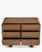 Bahut en bois minimaliste avec authenticité naturelle et luminosité pour salon