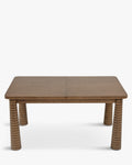 Table à manger extensible en frêne teinté noyer de fabrication artisanale avec pieds fuselés sculptés Salle à manger