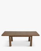 Table à manger extensible en frêne teinté noyer de fabrication artisanale avec pieds fuselés sculptés Salle à manger