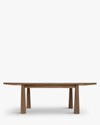 Table à manger extensible en frêne teinté noyer de fabrication artisanale avec pieds fuselés sculptés Salle à manger