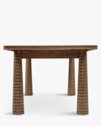 Table à manger extensible en frêne teinté noyer de fabrication artisanale avec pieds fuselés sculptés Salle à manger