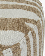 Tabouret zébré graphique en tissu, format compact, pour salon et entrée