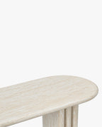 Table de salle à manger Majestic en métal d'inspiration colonne grecque et plateau minimaliste